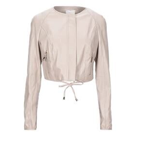 RELISH women’s faux leather cropped jacket sz. L  Pastel Pink NWT